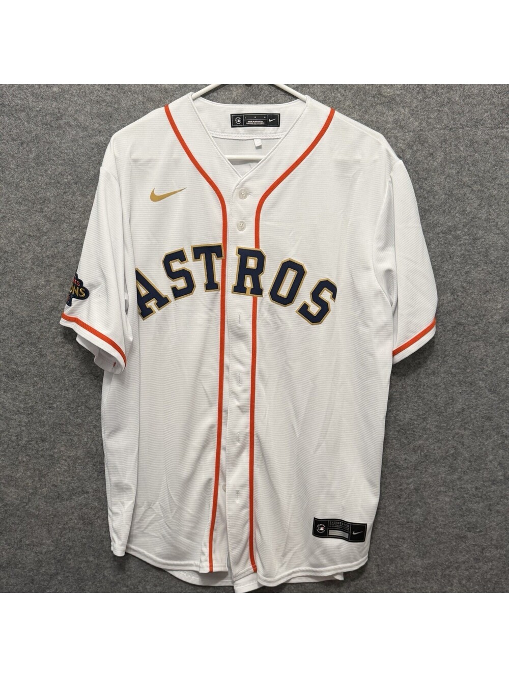 Nike Framber Valdez #59 Astros 2022 World Series Champions Gold Jersey L